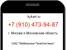 Информация о номере телефона +7 (910) 473-94-87: регион, оператор