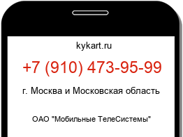 Информация о номере телефона +7 (910) 473-95-99: регион, оператор