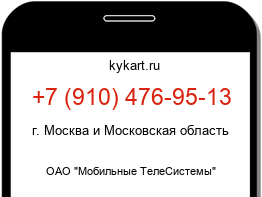 Информация о номере телефона +7 (910) 476-95-13: регион, оператор