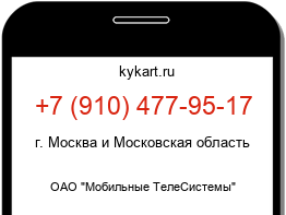 Информация о номере телефона +7 (910) 477-95-17: регион, оператор