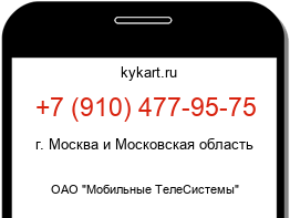 Информация о номере телефона +7 (910) 477-95-75: регион, оператор