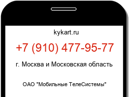Информация о номере телефона +7 (910) 477-95-77: регион, оператор