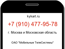 Информация о номере телефона +7 (910) 477-95-78: регион, оператор