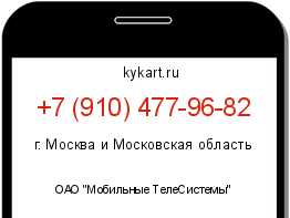 Информация о номере телефона +7 (910) 477-96-82: регион, оператор