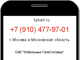 Информация о номере телефона +7 (910) 477-97-01: регион, оператор