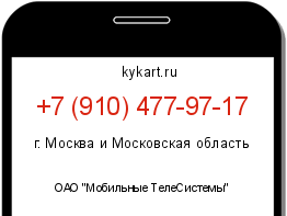 Информация о номере телефона +7 (910) 477-97-17: регион, оператор