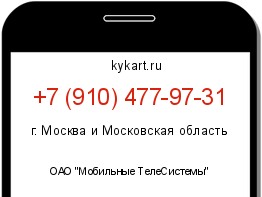 Информация о номере телефона +7 (910) 477-97-31: регион, оператор