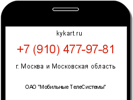 Информация о номере телефона +7 (910) 477-97-81: регион, оператор