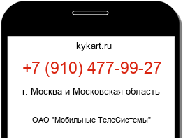 Информация о номере телефона +7 (910) 477-99-27: регион, оператор