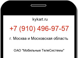 Информация о номере телефона +7 (910) 496-97-57: регион, оператор