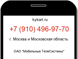 Информация о номере телефона +7 (910) 496-97-70: регион, оператор