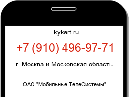 Информация о номере телефона +7 (910) 496-97-71: регион, оператор