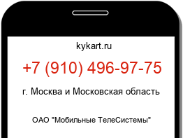 Информация о номере телефона +7 (910) 496-97-75: регион, оператор
