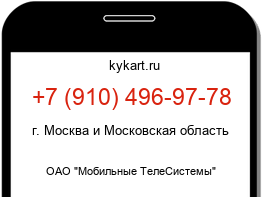 Информация о номере телефона +7 (910) 496-97-78: регион, оператор
