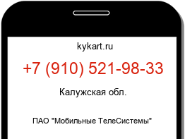 Информация о номере телефона +7 (910) 521-98-33: регион, оператор