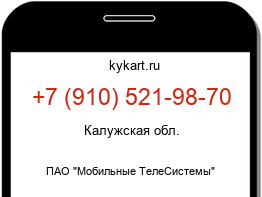 Информация о номере телефона +7 (910) 521-98-70: регион, оператор