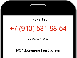 Информация о номере телефона +7 (910) 531-98-54: регион, оператор