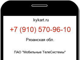 Информация о номере телефона +7 (910) 570-96-10: регион, оператор