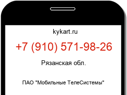 Информация о номере телефона +7 (910) 571-98-26: регион, оператор