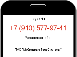 Информация о номере телефона +7 (910) 577-97-41: регион, оператор