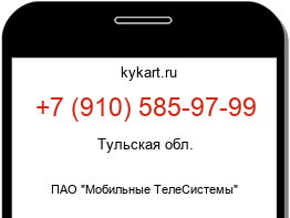 Информация о номере телефона +7 (910) 585-97-99: регион, оператор
