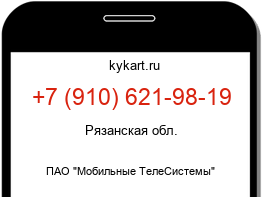 Информация о номере телефона +7 (910) 621-98-19: регион, оператор