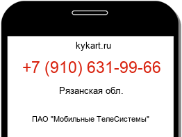 Информация о номере телефона +7 (910) 631-99-66: регион, оператор