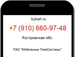 Информация о номере телефона +7 (910) 660-97-48: регион, оператор