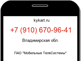 Информация о номере телефона +7 (910) 670-96-41: регион, оператор