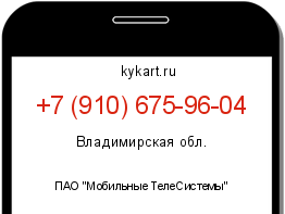 Информация о номере телефона +7 (910) 675-96-04: регион, оператор