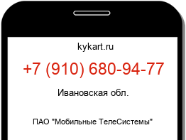 Информация о номере телефона +7 (910) 680-94-77: регион, оператор