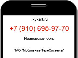 Информация о номере телефона +7 (910) 695-97-70: регион, оператор
