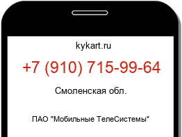 Информация о номере телефона +7 (910) 715-99-64: регион, оператор
