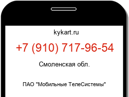 Информация о номере телефона +7 (910) 717-96-54: регион, оператор