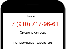 Информация о номере телефона +7 (910) 717-96-61: регион, оператор