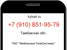 Информация о номере телефона +7 (910) 851-95-79: регион, оператор