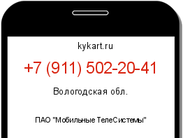 Информация о номере телефона +7 (911) 502-20-41: регион, оператор