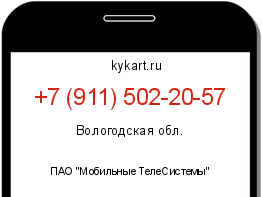 Информация о номере телефона +7 (911) 502-20-57: регион, оператор