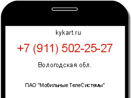 Информация о номере телефона +7 (911) 502-25-27: регион, оператор