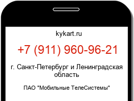Информация о номере телефона +7 (911) 960-96-21: регион, оператор