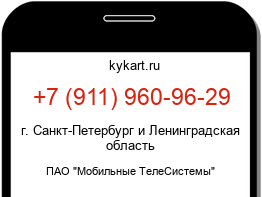Информация о номере телефона +7 (911) 960-96-29: регион, оператор