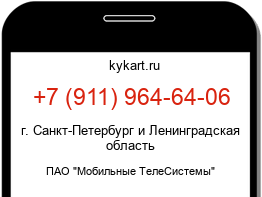 Информация о номере телефона +7 (911) 964-64-06: регион, оператор