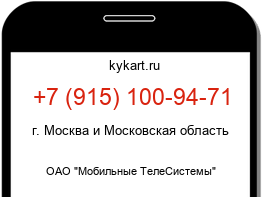 Информация о номере телефона +7 (915) 100-94-71: регион, оператор