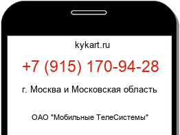 Информация о номере телефона +7 (915) 170-94-28: регион, оператор