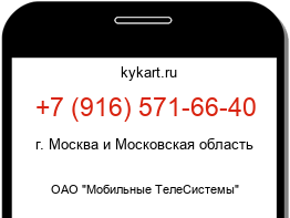 Информация о номере телефона +7 (916) 571-66-40: регион, оператор