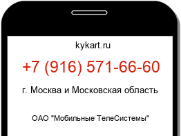 Информация о номере телефона +7 (916) 571-66-60: регион, оператор