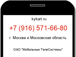 Информация о номере телефона +7 (916) 571-66-80: регион, оператор