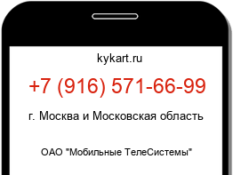 Информация о номере телефона +7 (916) 571-66-99: регион, оператор