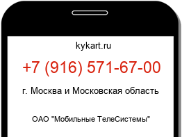 Информация о номере телефона +7 (916) 571-67-00: регион, оператор