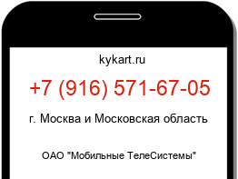 Информация о номере телефона +7 (916) 571-67-05: регион, оператор
